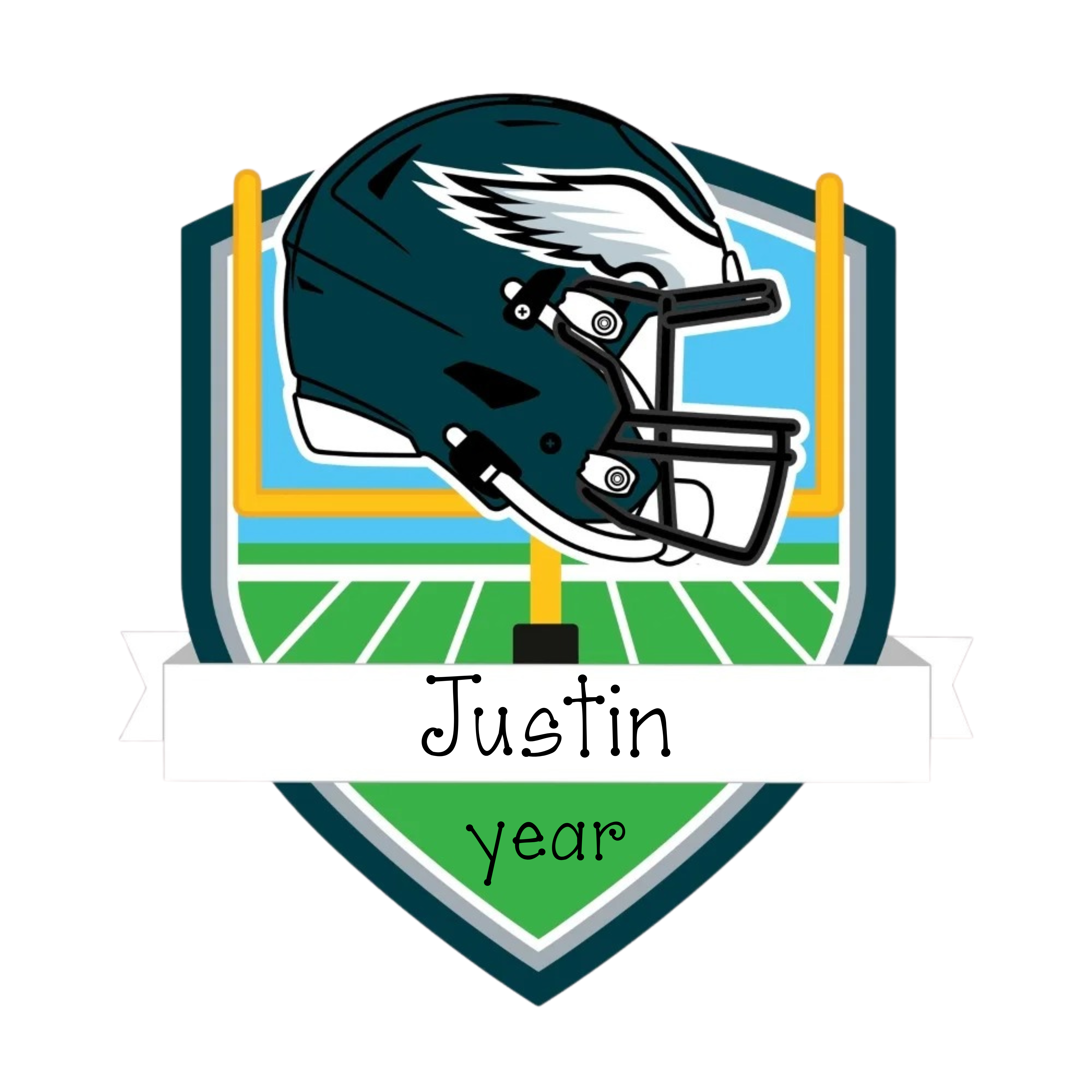 eagle with football helmet Philidelphia Eagle's Football Christmas Personalized Ornament