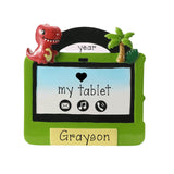Boy Tablet Personalized Christmas Ornament ~ Child Green Tablet ~ Little Boy Green I-Pad Christmas Ornament ~My First Tablet ~Toddler Tablet