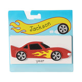 Personalized Red RACE CAR Ornament ~ Matchbox Christmas Ornament ~ Little Boy Race Car with Flames Hand Personalized Ornament