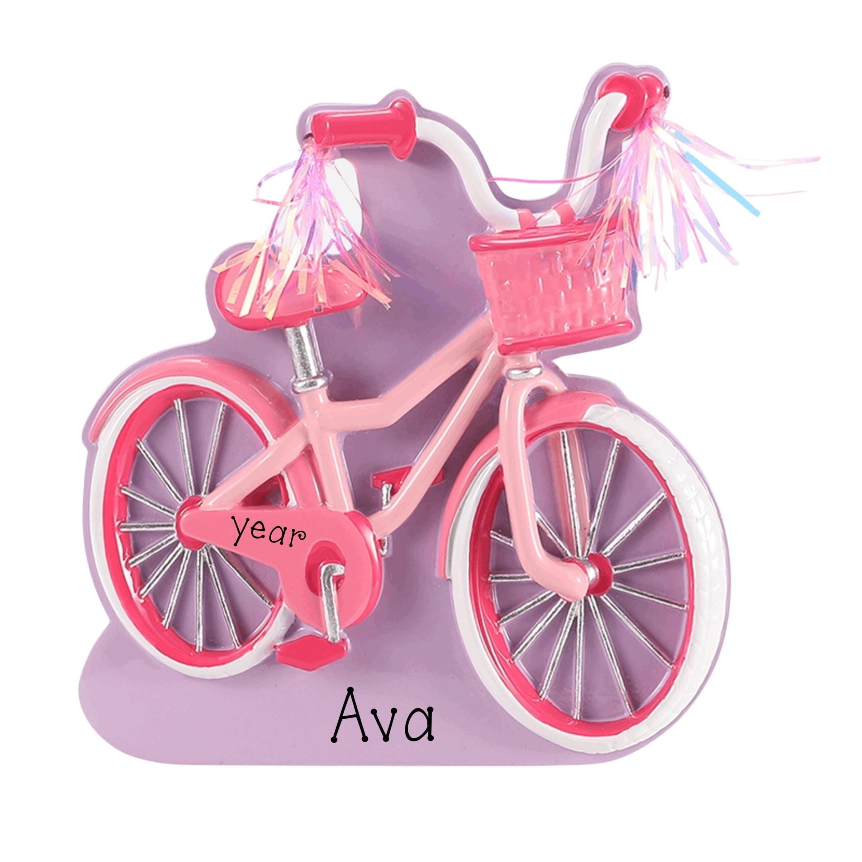 My First Bike Personalized Ornament ~ Pink Bike ~  I learned to Ride a bike - Girl Bike ~ Toddler Bike~No Training Wheels Christmas Ornament