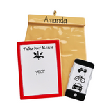 Personalized Chinese Take Out Christmas Ornament ~ Grub Hub Driver