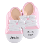 Personalized Pink Baby Shoes Christmas Ornament ~ Baby's 1st Steps ~ New Born Keepsake