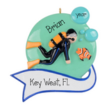 Personalized SCUBA DIVER Ornament ~ Personalized Scuba Diving Ornament