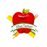 An Apple for the Teacher Personalized Ornament ~ Teacher Gift