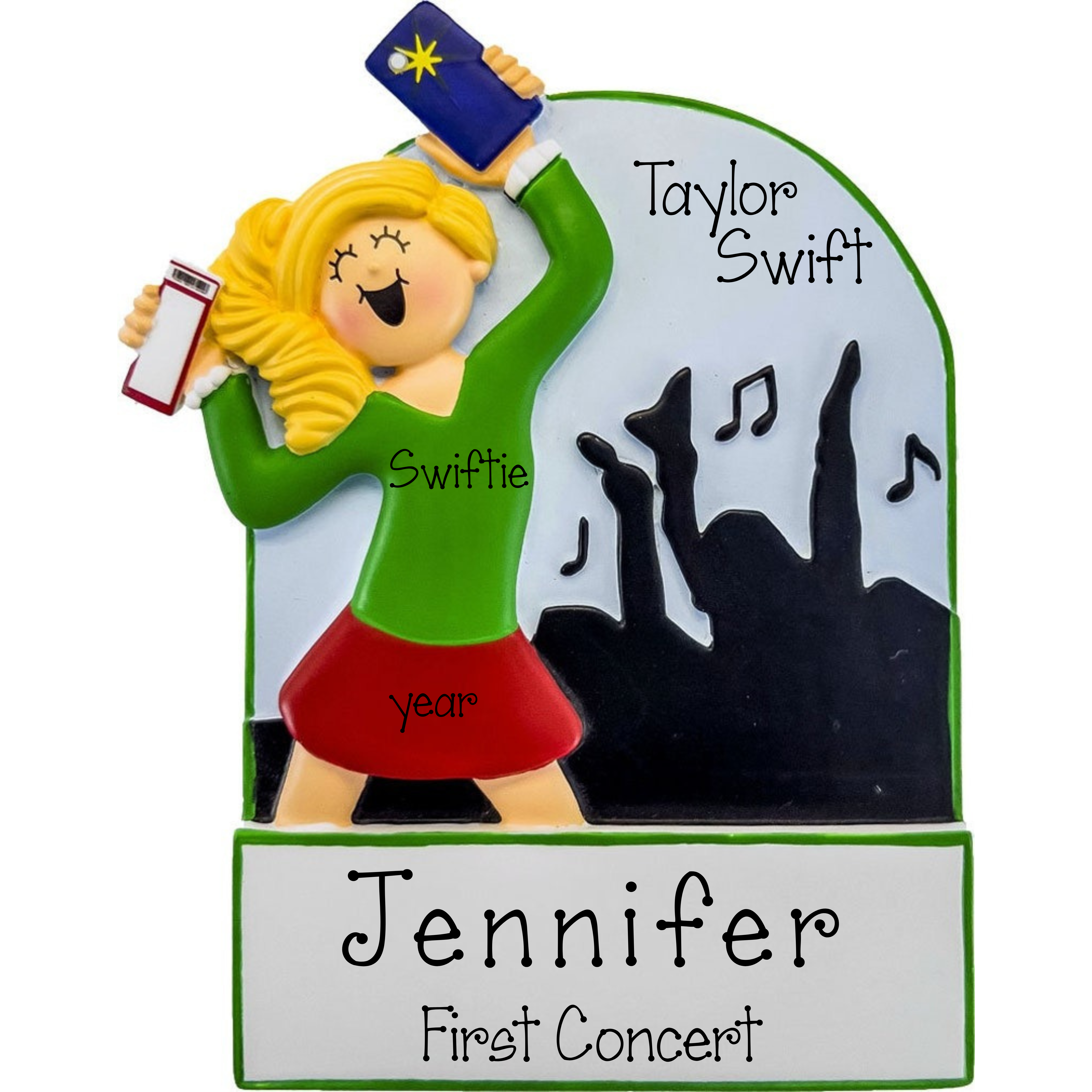 Personalized Concert Ornament for a Female Blonde ~ Music Festival Christmas Ornament (Copy)