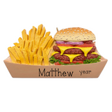 Burger and Fries Personalized Ornament ~ First Job Christmas Ornament