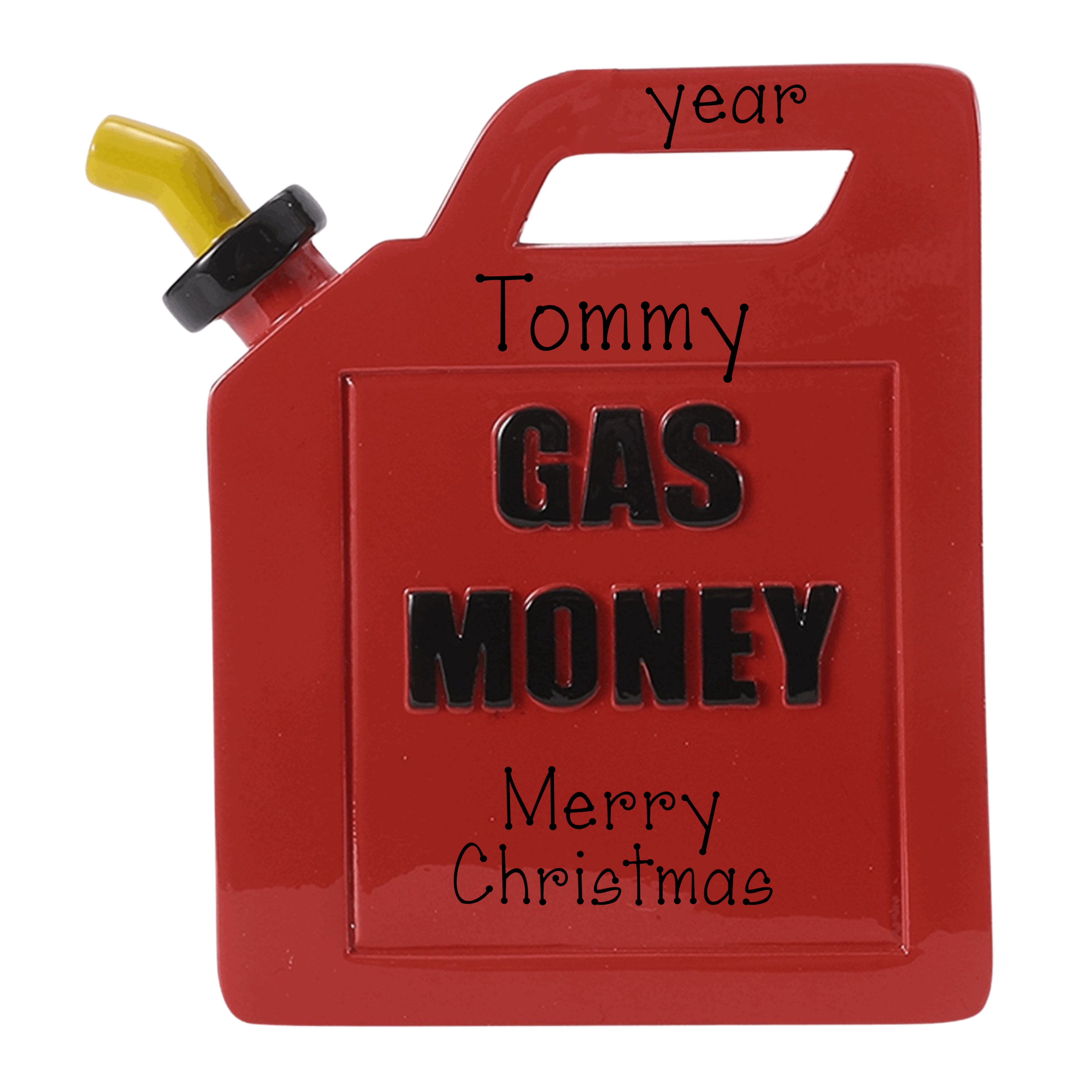 Red Gas Can Personalized Christmas Ornament ~ Gas Money Ornament