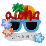 Aloha Hawaii Vacation Ornament ~ Honeymoon Vacation Ornament ~ Couples Tropical Beach Vacation