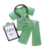 Personalized Green SCRUBS Christmas Ornament~ Nurse ~ Lab Tech ~ RN ~ CNA ~ Hand Personalized Ornament ~ Medical Gift (Copy)