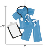 Personalized Blue SCRUBS Christmas Ornament~ Nurse ~ Lab Tech ~ RN ~ CNA ~ Hand Personalized Ornament ~ Medical Gift