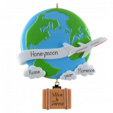World Traveler Christmas Ornament with Suitcase ~ Vacation Ornament