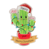 Personalized Christmas Cactus Ornament
