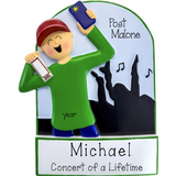 Personalized Boy Partying at Concert Ornament ~ Concert Memories Christmas Ornament