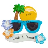 Personalized Tropical Vacation Christmas Ornament ~ Hawaii Vacation