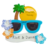 Personalized Tropical Vacation Christmas Ornament ~ Hawaii Vacation