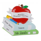 An Apple for the Teacher Personalized Christmas Ornament ~ World's Greatest Teacher