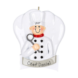 Chef Personalized Christmas Ornament ~ White Chef Uniform with Hat