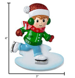 Boy Ice Skate Ornament~Christmas Ornament~Hand Personalized Ornament~Personalized Gifts~Winter Ornament~Ice Skating Ornament
