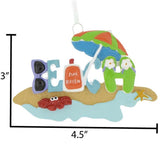 Personalized Beach Ornament~Christmas Ornaments~Family Vacation~Hand Personalized Ornament~Beach Vacation Ornament~Ornament