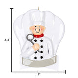 Chef Personalized Christmas Ornament ~ White Chef Uniform with Hat