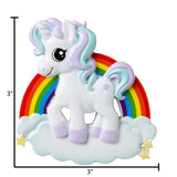 UNICORN with RAINBOW-Personalized Christmas Ornament
