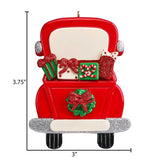 Personalized Christmas Red Truck with Presents Ornament