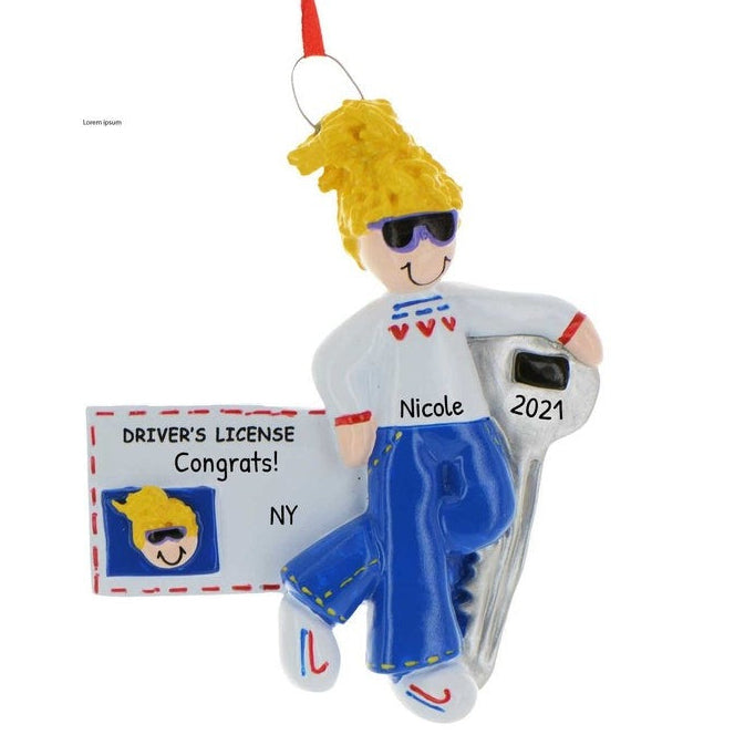 NEW DRIVER'S LICENSE for Blonde FEMALE - Ornament