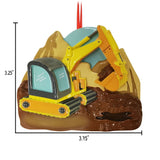 Excavator Personalized Ornament ~ Yellow Digger ~ Big Truck ~ Construction Worker ~ Hand Personalized Christmas Ornament ~Trackhoe Ornament