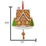 GINGERBREAD HOUSE with Key Christmas Ornament