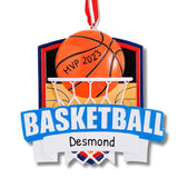 Personalized Basketball Ornament ~ NBA Basketball Ornament ~ Sports Ornament ~ Backboard & Ball ~ Personalized Gift ~ Basketball Coach Gift