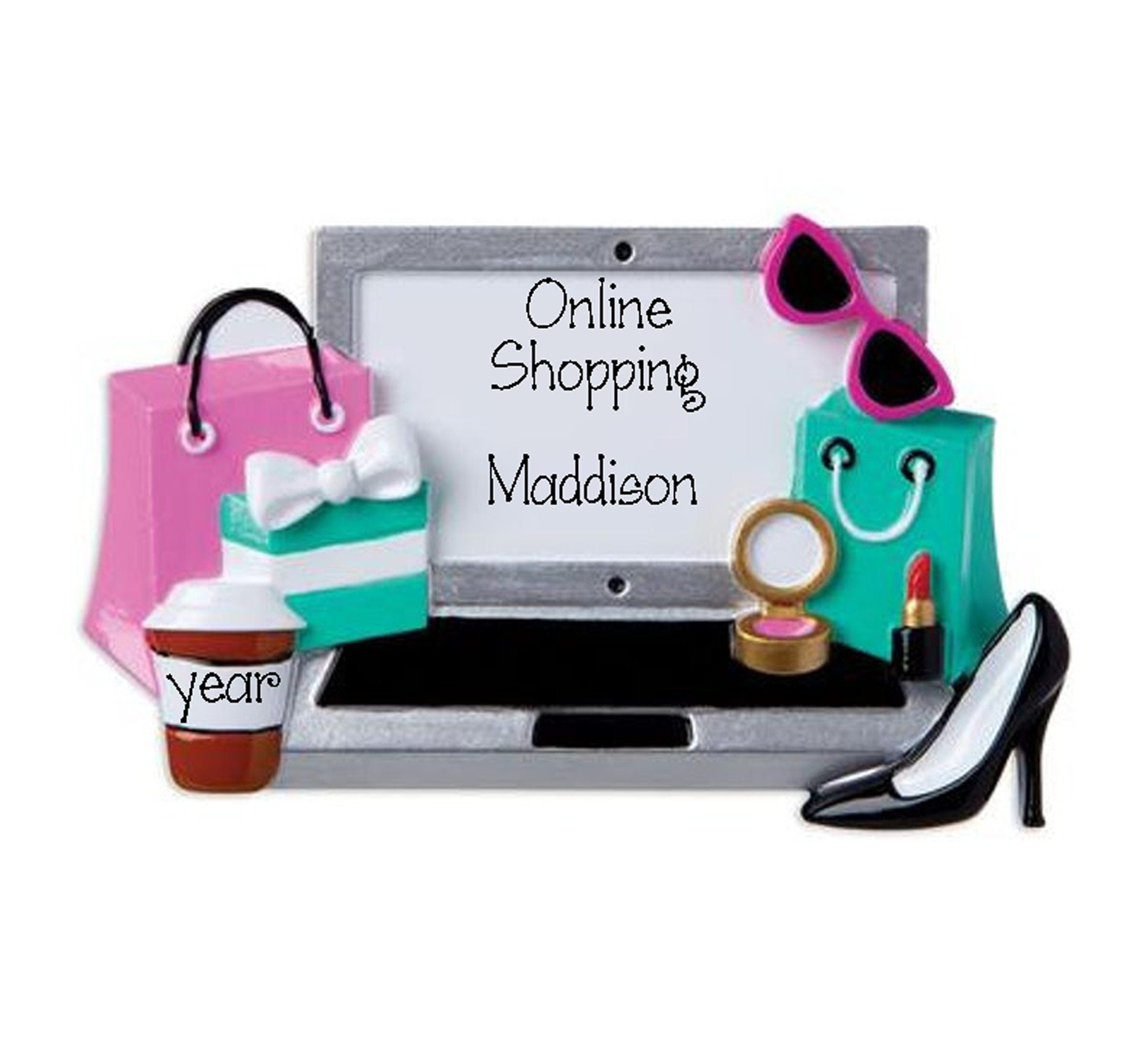 Personalized On-Line Shopping~Amazon Shopping~Christmas Ornaments~Hand Personalized Ornament~Ornament~Personalized Gifts