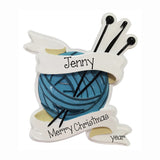 Personalized KNITTING Ornament~Christmas Ornaments~Keepsake~Knitting Club Ornament~Hand Personalized Ornament~Personalized Gift~Ball of Yarn