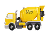 Cement Truck Personalized Christmas Ornament