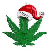 Marijuana Leaf Ornament~Gift for Stoner~Funny Stoner Gift~Smoking Marijuana~Pot Leaf Christmas Ornament~Cannabis Ornament~Personalized Gifts