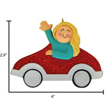 Personalized Blonde Female New Driver Ornament ~ Drivers License Christmas Ornament