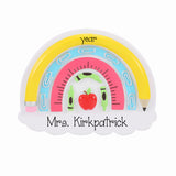 SCHOOL TEACHER Rainbow Personalized Ornament ~ Teacher Gift ~ Best Teacher Gift