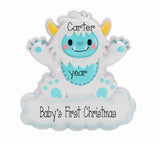 Baby Boy's 1st Christmas Ornament ~ Blue Yeti Ornament ~ Abominable Snowman Gift ~ Sasquatch Ornament ~ Big Foot Ornament ~Hand Personalized