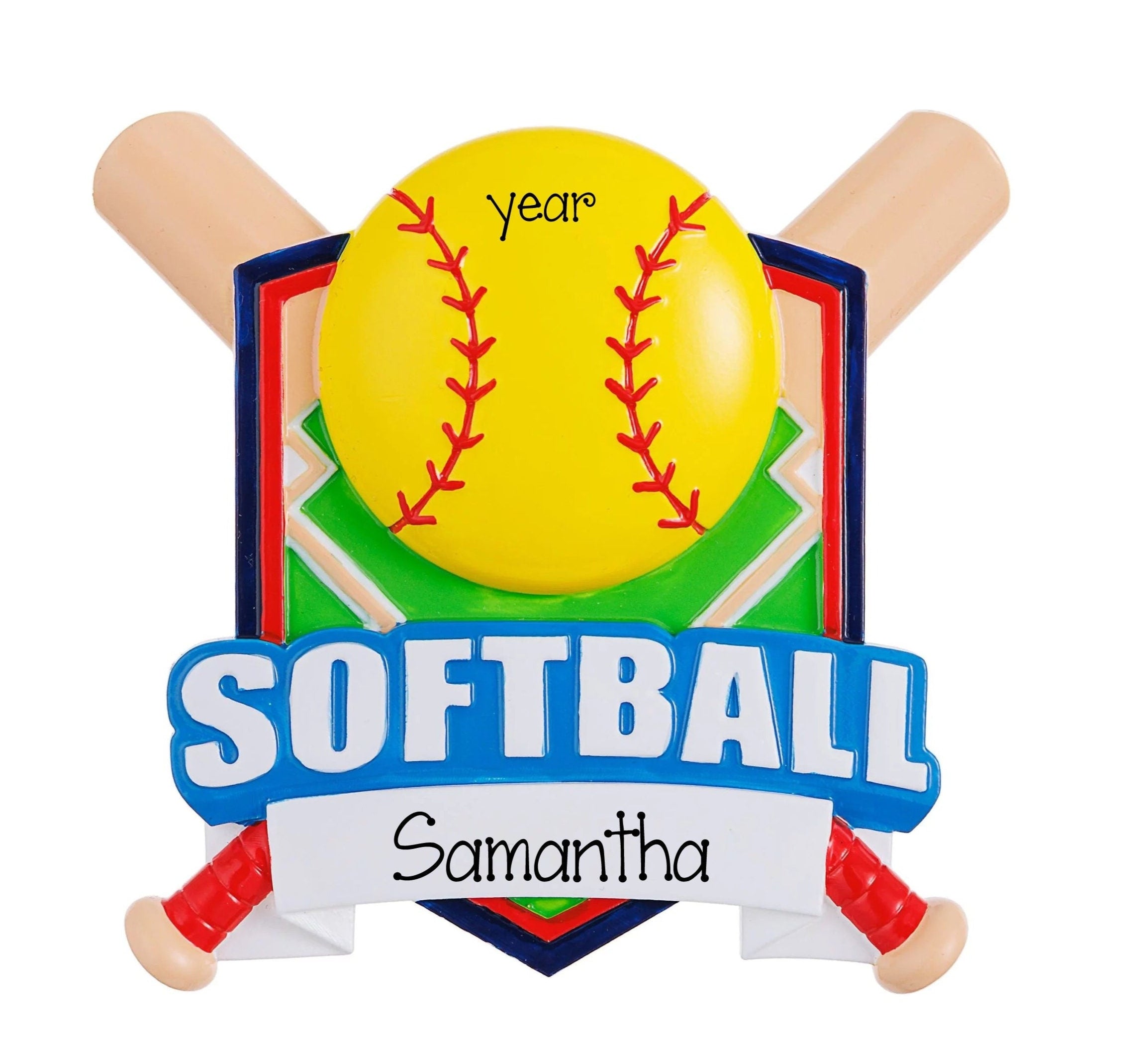 Personalized Softball Christmas Ornaments ~ Personalized Softball Gifts ~ Softball Ornament ~ Softball Coach Gift ~ Softball Player Ornament