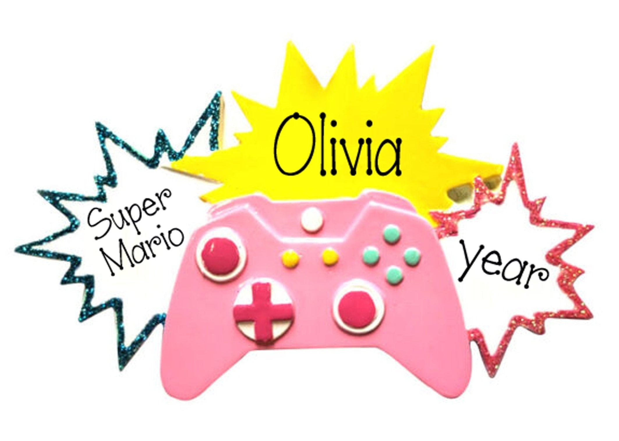 Girl Gamer Ornament ~ Pink Gaming Ornament ~ Pink Game Controller ~ Video Game Ornament