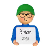 Personalized Boy Eyeglasses Ornament ~ Teen Ornament for Kids ~ Male Eyeglass Ornament