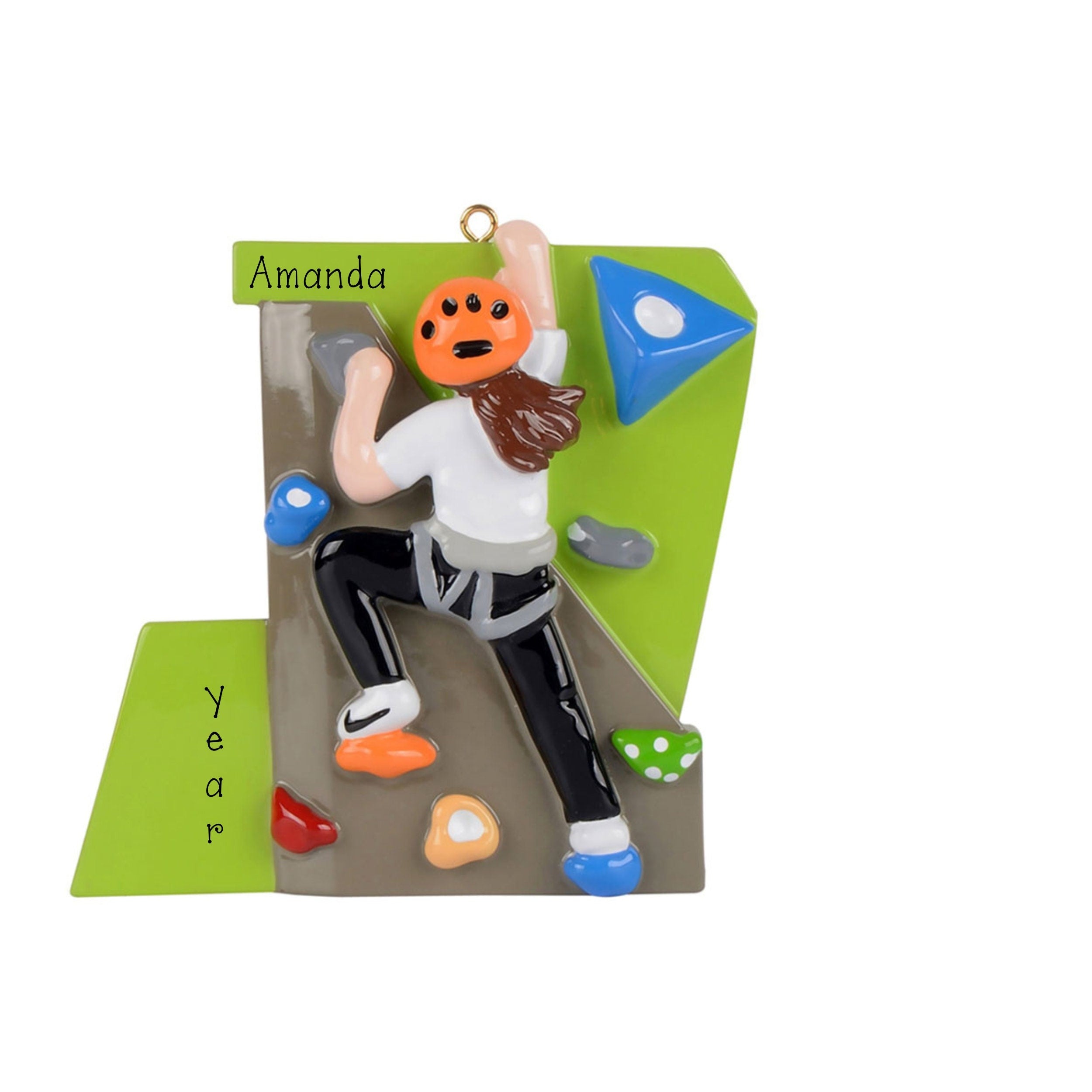 Personalized Female ROCK CLIMBER ~ Rock Climbing ~ Mountain Climbing ~ Hand Personalized Ornament ~ Rock Wall Climbing ~ Christmas Ornaments