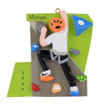 Personalized Male ROCK CLIMBER ~ Rock Climbing ~ Mountain Climbing ~ Hand Personalized Ornament ~ Rock Wall Climbing ~ Christmas Ornaments