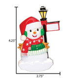 SNOWMAN with Lamp Post~Personalized Christmas Ornament