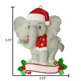 Personalized Elephant Ornament for Christmas Tree ~ Elephant Christmas Ornament ~ Elephant Gifts ~ Santa Hat Elephant ~ Personalized Gift