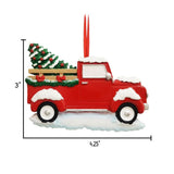 Personalized Red Truck Christmas Ornament