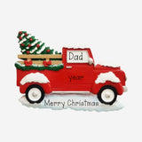 Personalized Red Truck Christmas Ornament