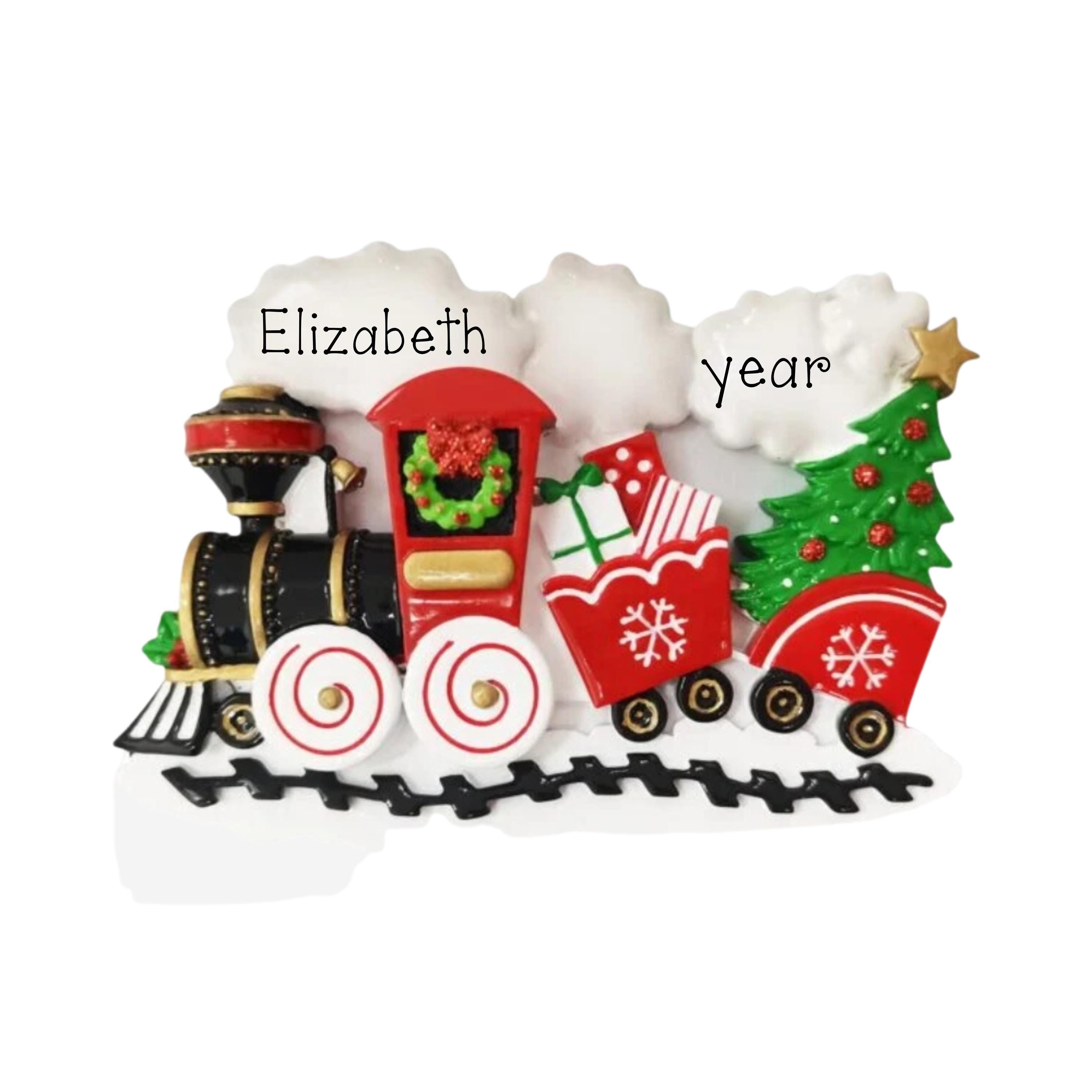 Personalized Locomotive Train  Christmas Ornament