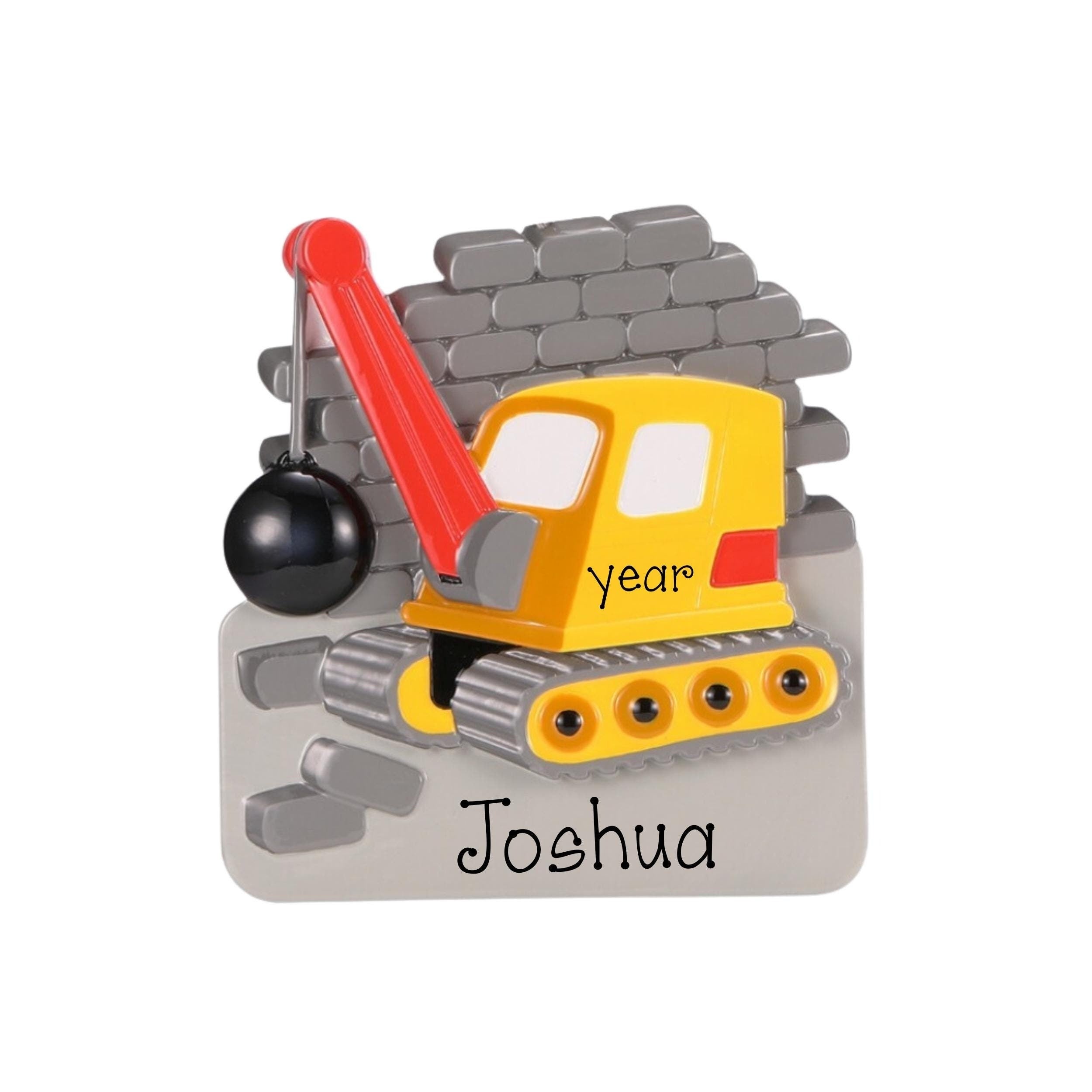 Crane Personalized Ornament~Crane with Wrecking Ballt