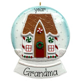 Personalized Gingerbread House Snow Globe Ornament