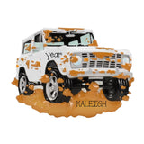 Personalized White Bronco  4 x 4 Truck Ornament ~ Mudding Ornament ~ Personalized Ornament ~ Personalized Gift ~ Utility Vehicle ~ Mud on the Tires
